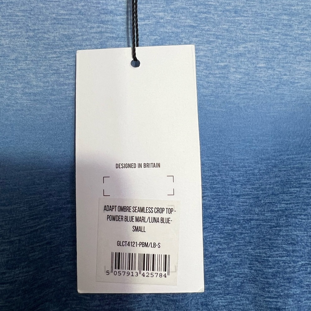NWT Gymshark Adapt Ombre Seamless Set - Powder Blue Marl/Luna Blue - Size S - Picture 7 of 16